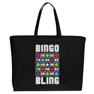 Bingo Bling Rhinestone Style Funny Player Gift Cotton Canvas Jumbo Tote