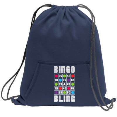 Bingo Bling Rhinestone Style Funny Player Gift Sweatshirt Cinch Pack Bag