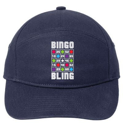 Bingo Bling Rhinestone Style Funny Player Gift 7-Panel Snapback Hat