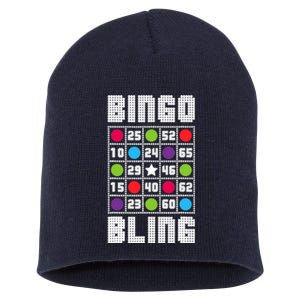 Bingo Bling Rhinestone Style Funny Player Gift Short Acrylic Beanie