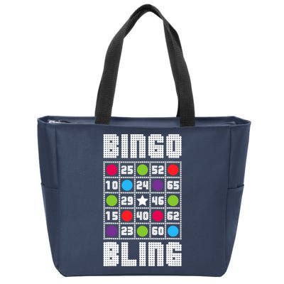 Bingo Bling Rhinestone Style Funny Player Gift Zip Tote Bag