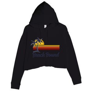 Beach Bound Retro Summer Fun Family Vacation Trip Gift Crop Fleece Hoodie