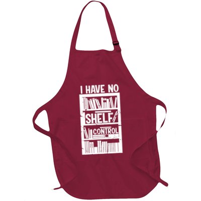Bookshelf Bookworm Reading Full-Length Apron With Pockets