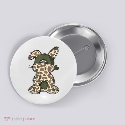 Boy Bunny Rabbit Duck Camo Camouflage Hat Ball Cap Easter Button