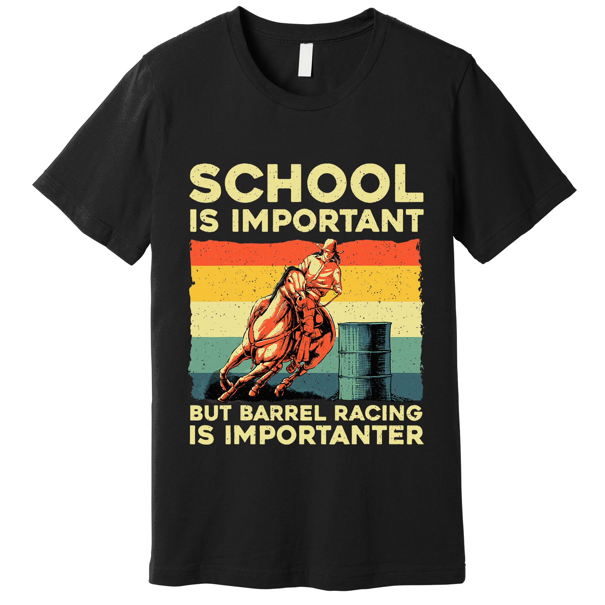 Best Barrel Racing Art For Women Barrel Racer Premium T-Shirt