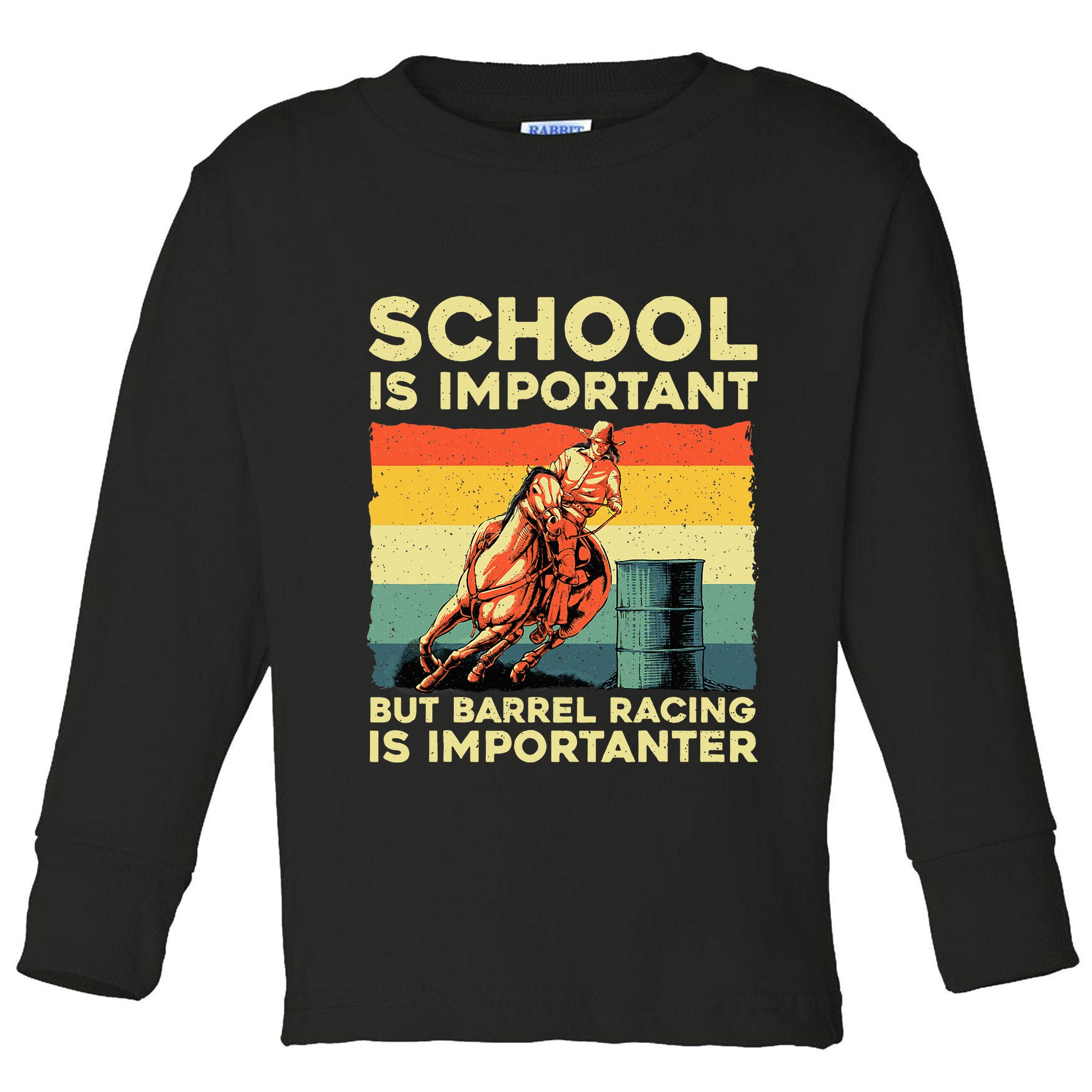 Best Barrel Racing Art For Women Barrel Racer Toddler Long Sleeve Shirt