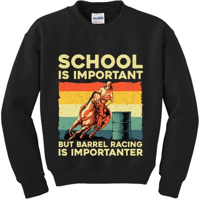 Best Barrel Racing Art For Women Barrel Racer Kids Sweatshirt