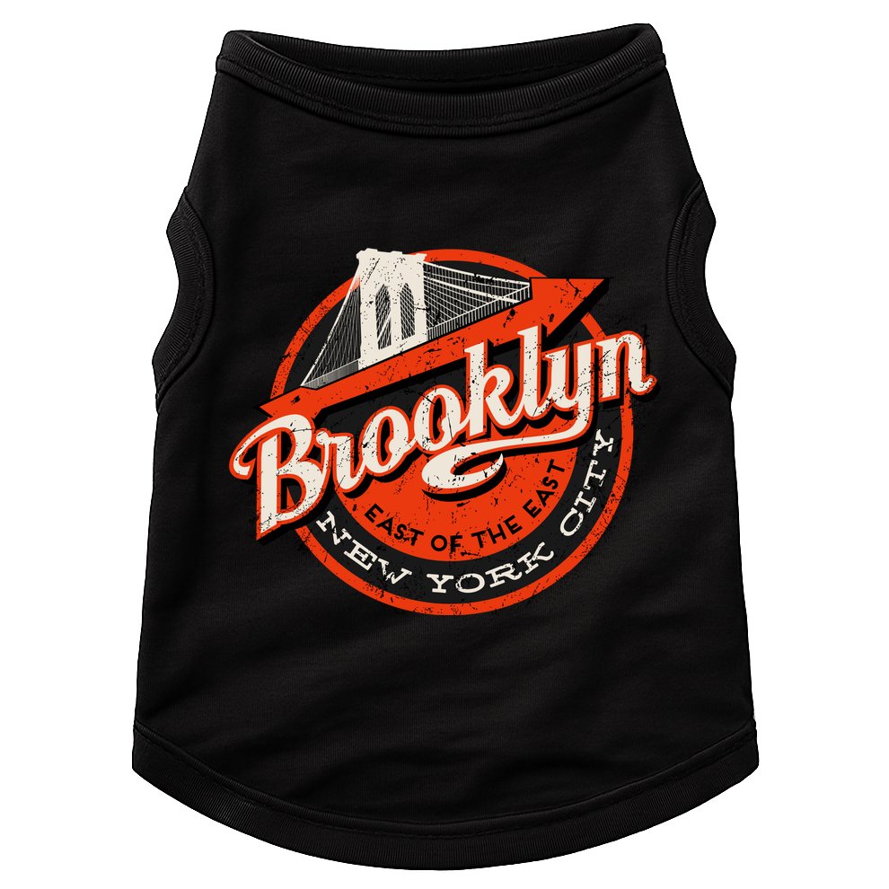Brooklyn Bridge Retro New York Logo Doggie Tank