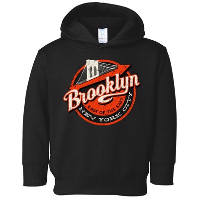 Brooklyn Bridge Retro New York Logo Toddler Hoodie