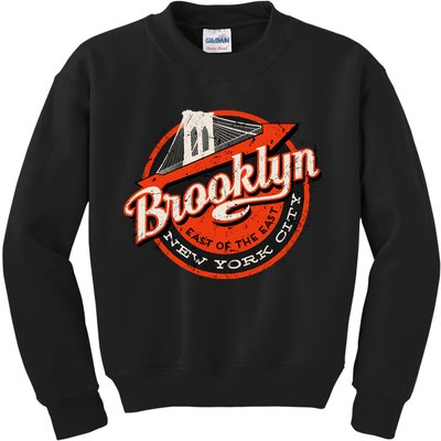 Brooklyn Bridge Retro New York Logo Kids Sweatshirt