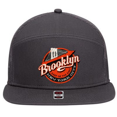 Brooklyn Bridge Retro New York Logo 7 Panel Mesh Trucker Snapback Hat