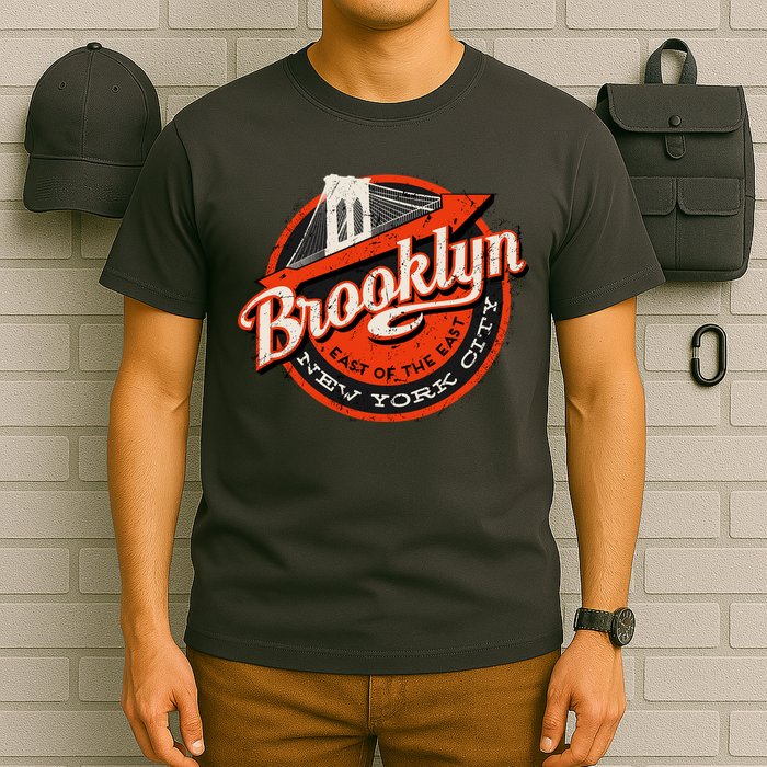 Brooklyn Bridge Retro New York Logo T-Shirt