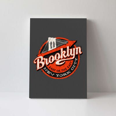 Brooklyn Bridge Retro New York Logo Canvas