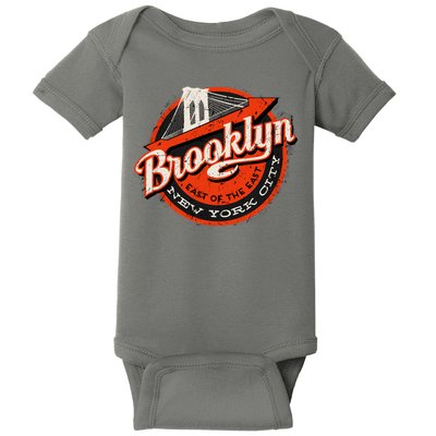 Brooklyn Bridge Retro New York Logo Baby Bodysuit
