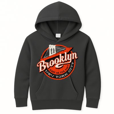 Brooklyn Bridge Retro New York Logo Kids Hoodie