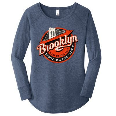 Brooklyn Bridge Retro New York Logo Women's Perfect Tri Tunic Long Sleeve Shirt