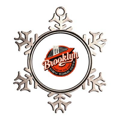 Brooklyn Bridge Retro New York Logo Metallic Star Ornament