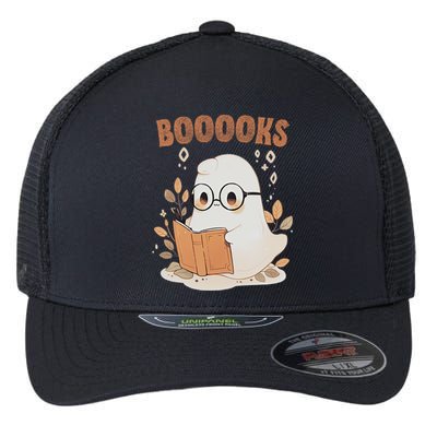 Boo Boooks Reading Book Bookworm Happy Halloween Funny Ghost Cool Gift Flexfit Unipanel Trucker Cap