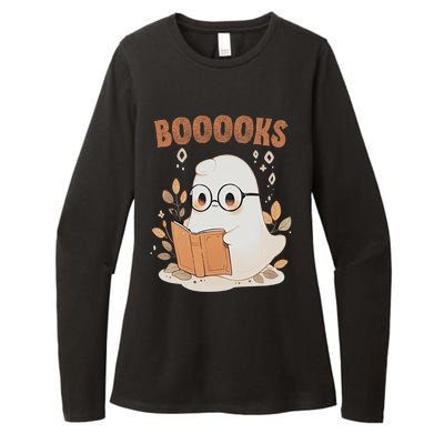 Boo Boooks Reading Book Bookworm Happy Halloween Funny Ghost Cool Gift Womens CVC Long Sleeve Shirt