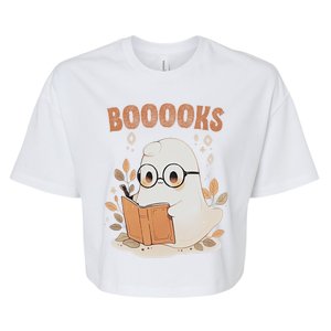 Boo Boooks Reading Book Bookworm Happy Halloween Funny Ghost Cool Gift Bella+Canvas Jersey Crop Tee