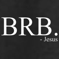 BRB Be Right Back Jesus 7 Panel Mesh Trucker Snapback Hat