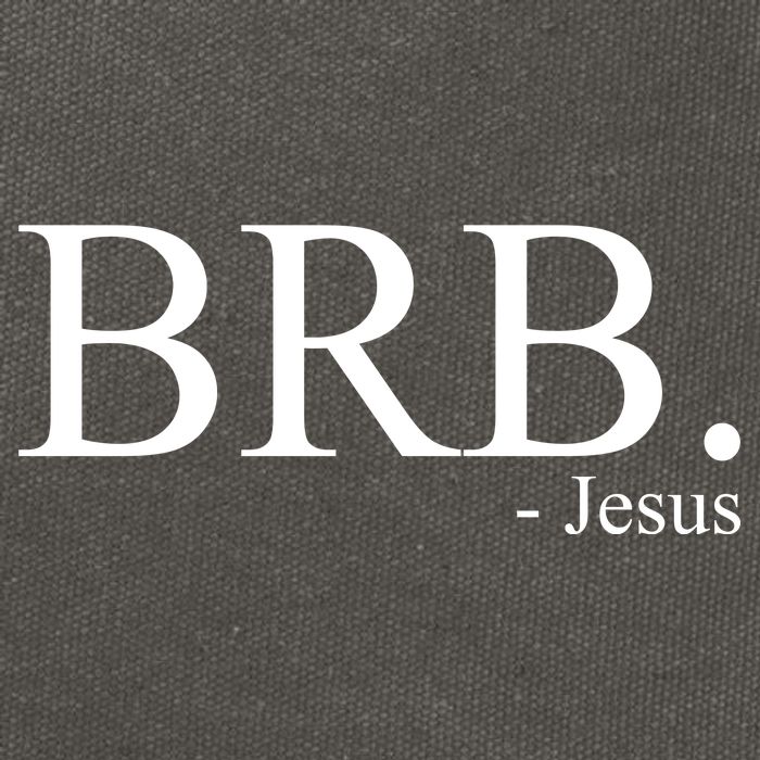 BRB Be Right Back Jesus Cotton Canvas Backpack