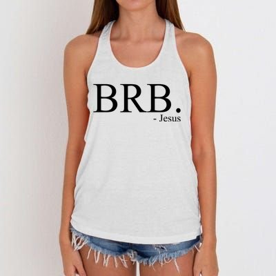 BRB Be Right Back Jesus Women's Knotted Racerback Tank