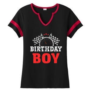 Birthday Boy Race Car Racing Car Driver Birthday Crew Ladies Halftime Notch Neck Tee