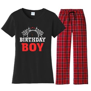 Birthday Boy Race Car Racing Car Driver Birthday Crew Women's Flannel Pajama Set