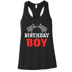 Birthday Boy Race Car Racing Car Driver Birthday Crew Women's Racerback Tank