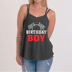 Birthday Boy Race Car Racing Car Driver Birthday Crew Women's Strappy Tank