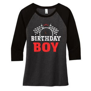 Birthday Boy Race Car Racing Car Driver Birthday Crew Women's Tri-Blend 3/4-Sleeve Raglan Shirt