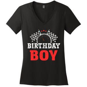 Birthday Boy Race Car Racing Car Driver Birthday Crew Women's V-Neck T-Shirt