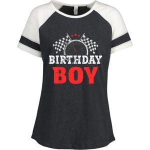 Birthday Boy Race Car Racing Car Driver Birthday Crew Enza Ladies Jersey Colorblock Tee