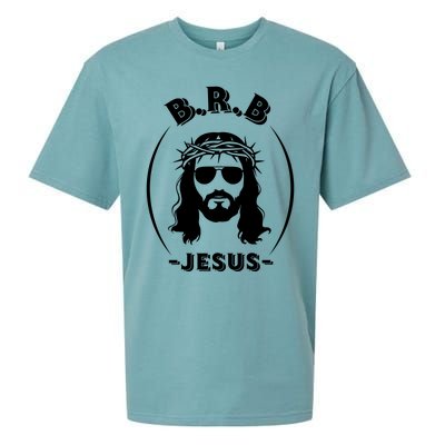 Brb Be Right Back Jesus Sueded Cloud Jersey T-Shirt