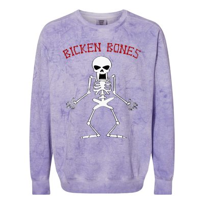 Bicken Bones Skeleton Halloween Funny Bones Love Colorblast Crewneck Sweatshirt