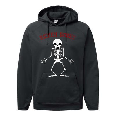 Bicken Bones Skeleton Halloween Funny Bones Love Performance Fleece Hoodie