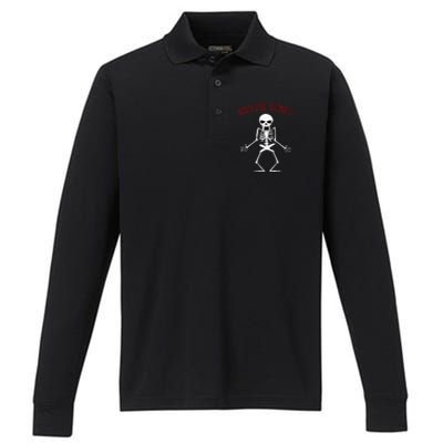 Bicken Bones Skeleton Halloween Funny Bones Love Performance Long Sleeve Polo