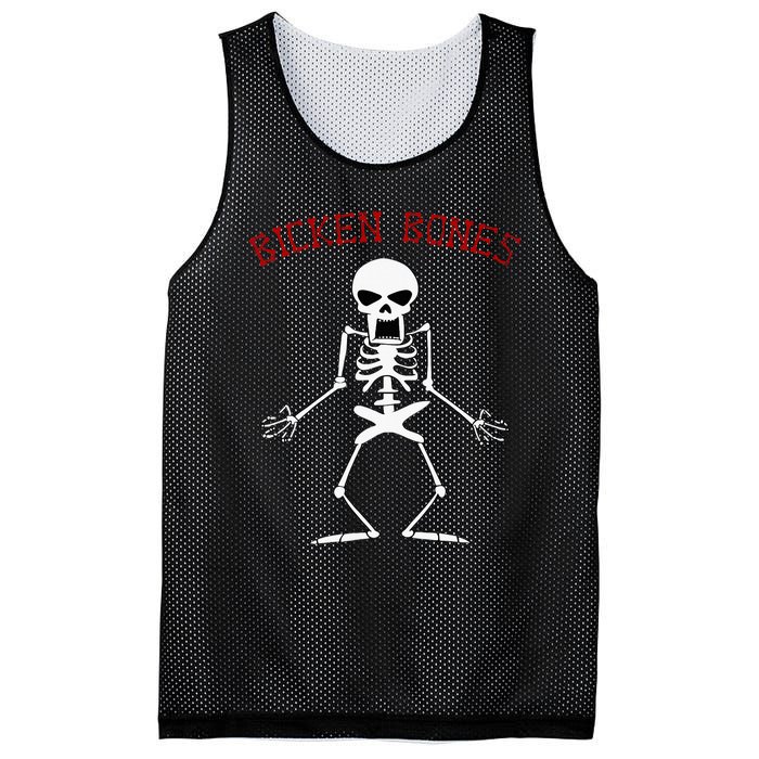 Bicken Bones Skeleton Halloween Funny Bones Love Mesh Reversible Basketball Jersey Tank