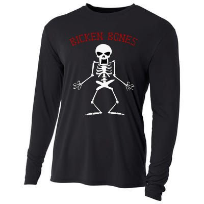 Bicken Bones Skeleton Halloween Funny Bones Love Cooling Performance Long Sleeve Crew