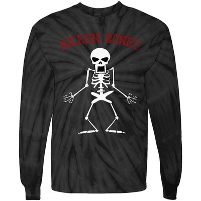 Bicken Bones Skeleton Halloween Funny Bones Love Tie-Dye Long Sleeve Shirt