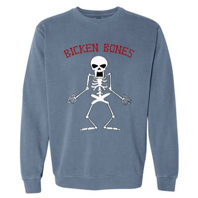 Bicken Bones Skeleton Halloween Funny Bones Love Garment-Dyed Sweatshirt