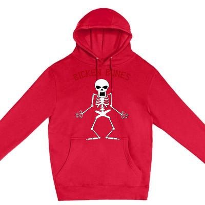 Bicken Bones Skeleton Halloween Funny Bones Love Premium Pullover Hoodie