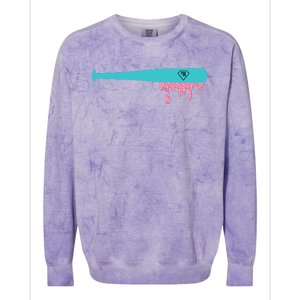 Baseball Bat Sprinkle Drip Colorblast Crewneck Sweatshirt