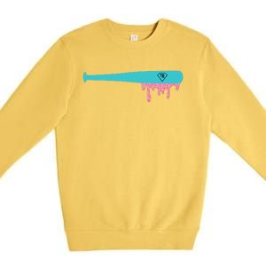 Baseball Bat Sprinkle Drip Premium Crewneck Sweatshirt