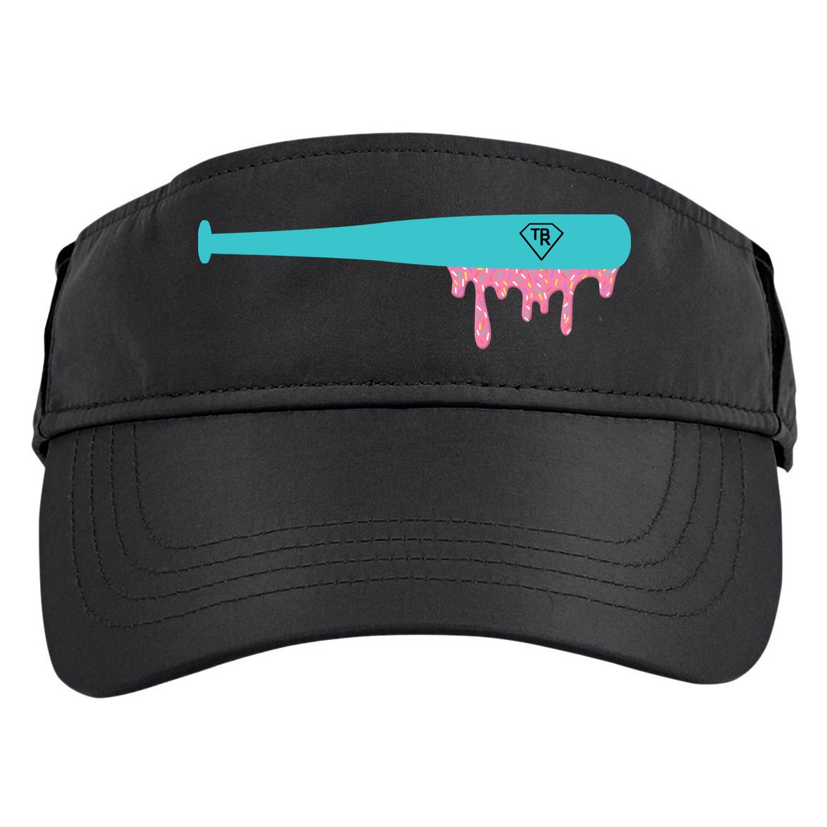 Baseball Bat Sprinkle Drip Adult Drive Performance Visor
