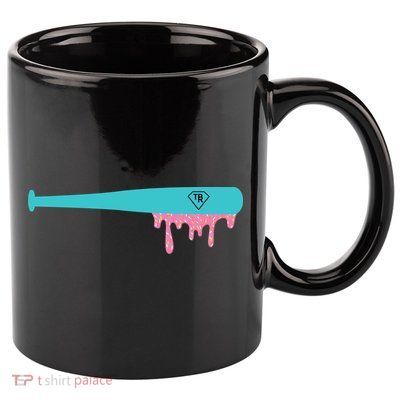 Baseball Bat Sprinkle Drip 11oz C Handle Ceramic Mug