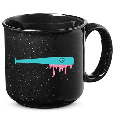 Baseball Bat Sprinkle Drip 15oz Campfire Ceramic Mug