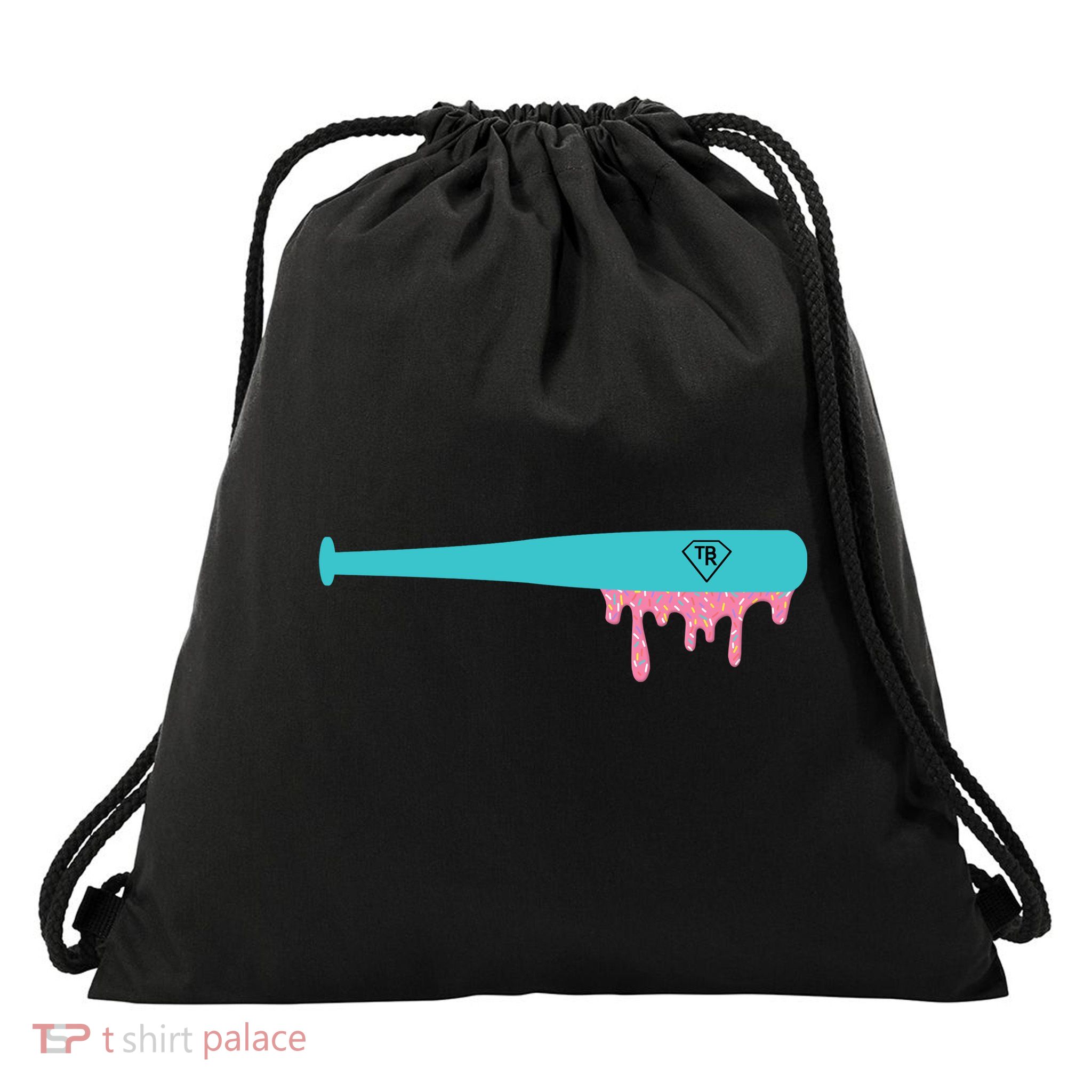 Baseball Bat Sprinkle Drip Drawstring Bag