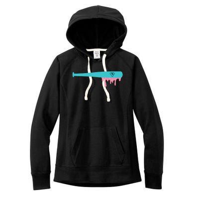 Baseball Bat Sprinkle Drip Women's Fleece Hoodie